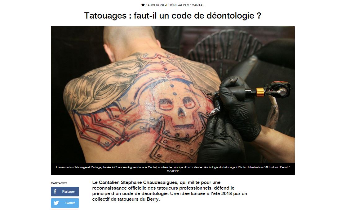 France 3 Auvergne Rhone Alpes Parle Tatouage Deontologie Et Ecole Stephane Chaudesaigues